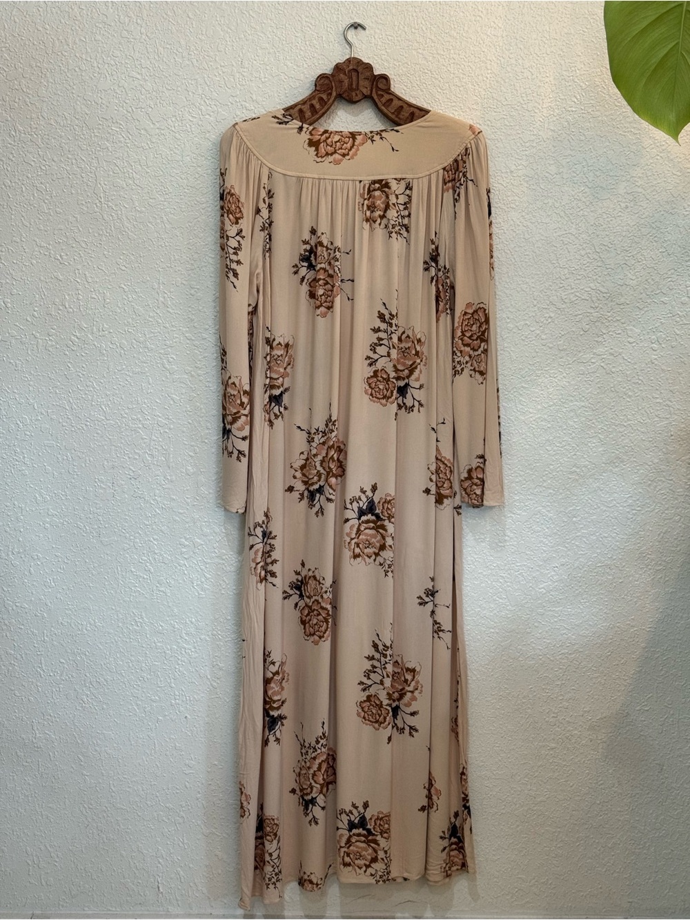 Free People Blush Beige Floral Maxi Dress with Tie Detail - Picture 8 of 8